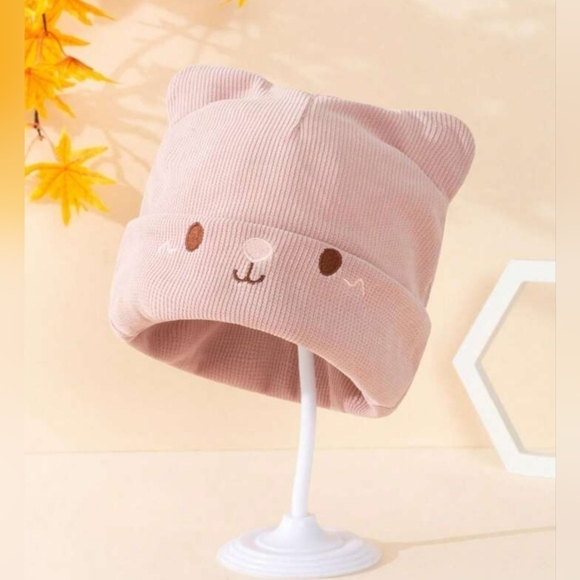 Cat Ear Devil Knitted Beanie Women Kawaii Winter Pink - Picture 13 of 17